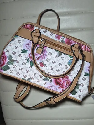 Giani Bernini Floral Logo Bag Purse Satchel in Tan and Pink Shoukder Crossbody thumbnail 3