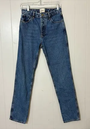 Sézane High Rise Straight Leg Jeans 27 Vintage Blue 100% Cotton Denim thumbnail 1