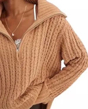 Aerie Cable Car Sweater Quarter-Zip thumbnail 1