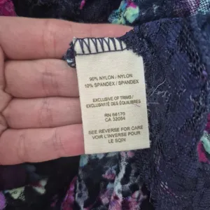 Free People Y2K 90s Vintage Sheer Floral Lace Scoopneck Top Size Small Grunge thumbnail 4