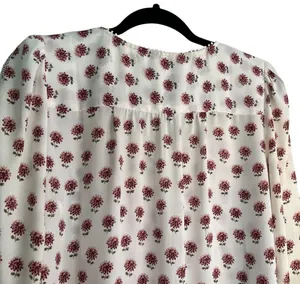 Loft Floral Eyelet Blouse White M thumbnail 10