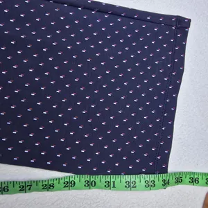 Betabrand Dress Pant Yoga Pants Navy‎ Blue Dash Print Straight Leg Size M Long thumbnail 9