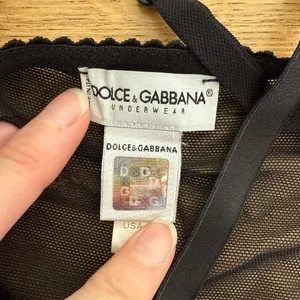 Dolce & Gabanna - Sheer Mesh and Lace Camisole in Black & Pink thumbnail 3