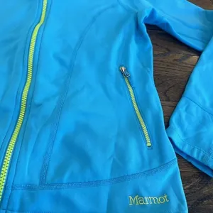 Marmot Blue Full Zip Jacket Windbreaker Fleece Lined Womens Small thumbnail 4