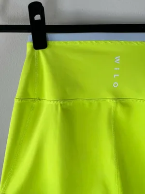 Wilo the Label Colorblock Biker Shorts Neon Lime & Gray Athletic Gym Yoga Medium thumbnail 7