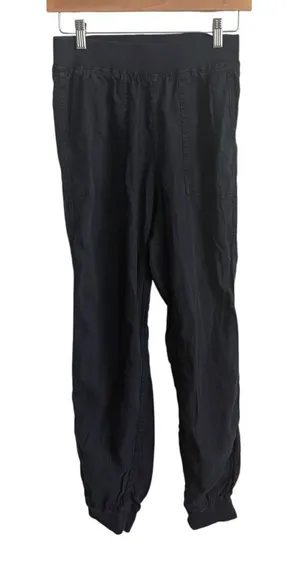 Faherty Arlie Pull-On Jogger Pants Black Tencel Linen Blend Women's Small thumbnail 1