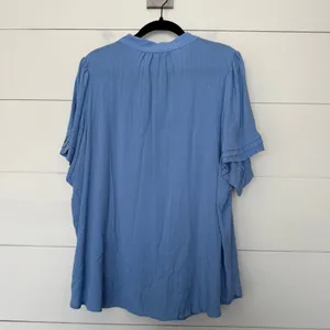 Well Worn Women’s XL Blue Blouse Short Sleeve Career Office Core New thumbnail 4