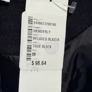 Wonderly Relaxed Blazer True Black Linen Blend Single Button Jacket Womens Small thumbnail 6