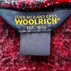Vintage Woolrich CabinCore Red + Black Winter Print Fleece Vest Toggle Closure thumbnail 7