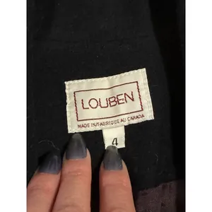 Louben‎ Open Front Black Blazer Jacket Sweater Size 4 Career Designer Luxury VTG thumbnail 3
