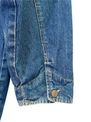 Vintage Bill Blass Jeans Denim Chore Jacket XL Corduroy Collar Barn Workwear thumbnail 8