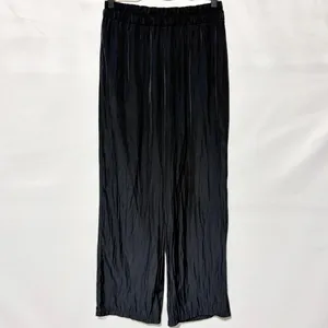 Aritzia Babaton Plisse Crinkled Satin Pull-On Pants Black Size Small thumbnail 3