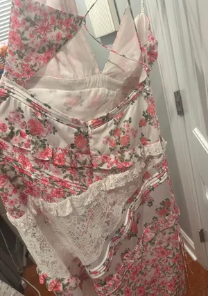 For Love & Lemons Dress Rosalyn Maxi Pink Women’s Large thumbnail 4