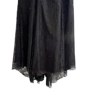 Rachel Allan Womens Lace Beaded Maxi Skirt Size 4 Black Whimisigoth Witchy Prom thumbnail 3