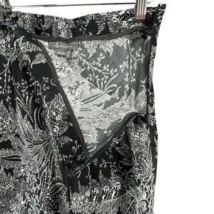 Anthropologie Bias Satin Midi Skirt 8 Black Floral Romantic Fairy Whimsygoth NEW thumbnail 6