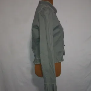 Dollhouse M Drab Pea Green Ruffle Waist Jacket thumbnail 3