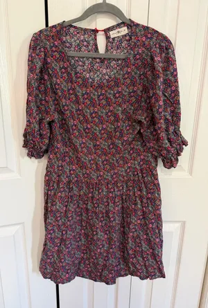 Natural Life Ditsy Floral Mini Dress Size Medium thumbnail 1