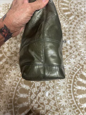 COACH Olive Leather Tote with Signature Charm thumbnail 5