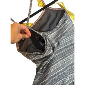 Lululemon y shaped power tank top activewear gray striped size 4 thumbnail 8