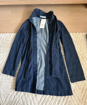 NWT Zara Indigo Denim Longline Dress thumbnail 1