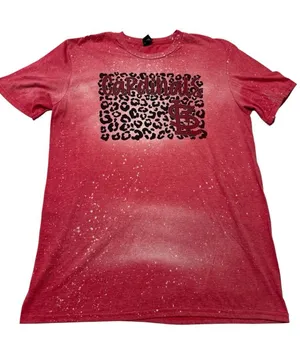 Red Animal Print Baseball Tee Size L thumbnail 1