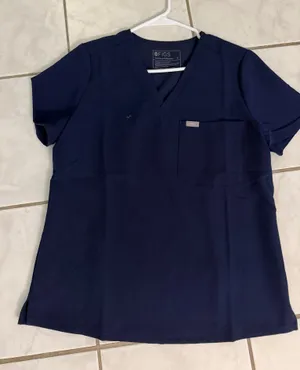 Navy FIGS Scrub Top thumbnail 1