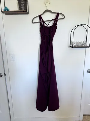 Halara Burgundy Sleeveless Crisscross Open Back Jumpsuit Size Small thumbnail 2
