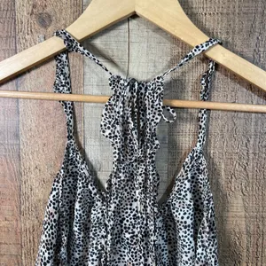 Victoria's Secret Animal Print Satin Babydoll Chemise Small Ruffle Tie Straps thumbnail 7