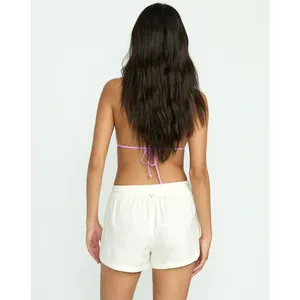 Billabong Women's Road Trippin Cotton Elastic Waist Shorts Size M White NWOT thumbnail 3