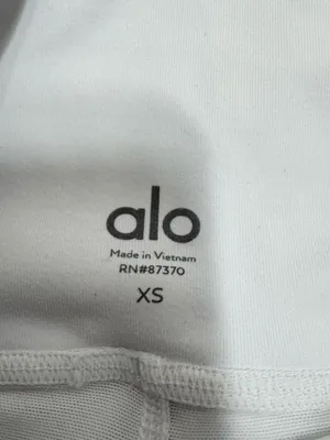 Alo High-Waist White Bike Shorts with Overlay thumbnail 5
