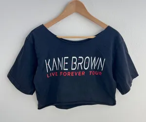Kane Brown Live Forever Tour Off the Shoulder Cropped Tee thumbnail 1