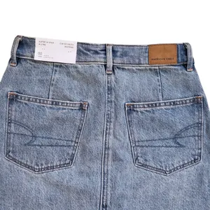 American Eagle Denim Mini Skirt Womens 00 Button Fly High Rise Jean Frayed Hem thumbnail 9