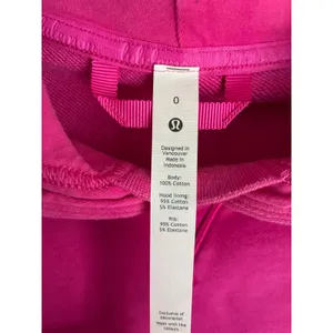 Lululemon Cropped Hoodie Size 0 Hot Pink Sweatshirt Pullover thumbnail 2