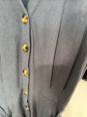 Baltic Born Charcoal Gray Button-Front V-Neck Jumpsuit with Tie Waist thumbnail 5