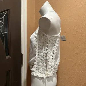 Ecote white spaghetti strap top nwt thumbnail 3
