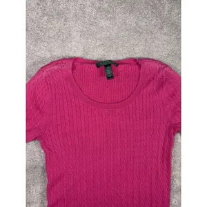 womens lauren ralph lauren short sleeve cable knit sweater Xs Shoulder Fade Spot thumbnail 5