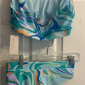 Two piece colorful modest swim set thumbnail 3