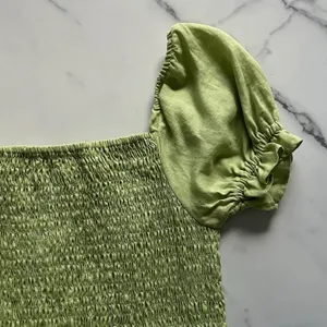 Faithfull The Brand Cette Linen Smocked Mini Dress lime Green Size 4 Coquette thumbnail 9