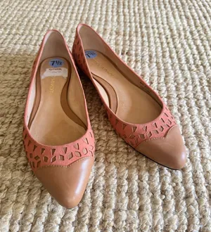 Rebecca Minkoff Irene Coral Suede Laser Cut-Out Ballet Flats Size 7.5 thumbnail 1