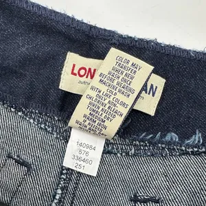 London Jean Skirt Womens 4 Dark Blue Denim Y2K 90s Low/No Waist Double Slit VTG thumbnail 4