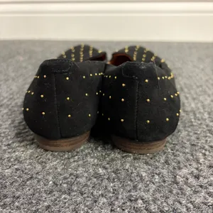 Madewell Black Suede Gold Studded Pointed Toe Loafers Smoking Flats Mens 6 thumbnail 3