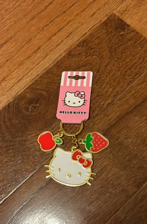 Hello Kitty NWT Sanrio  Fruit Keychain gold tone thumbnail 2