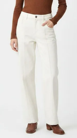 Zara Cream Ivory Cotton Wide Leg Split Hem Casual Pants NEW 8 thumbnail 1
