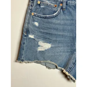 Madewell Relaxed Denim Shorts Womens 26 Blue Distressed Raw Hem ND697 thumbnail 11