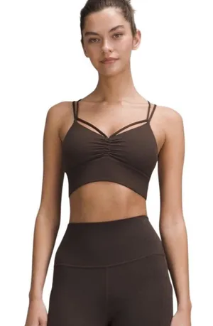 Lululemon Brown Strappy Crossback Bra thumbnail 1