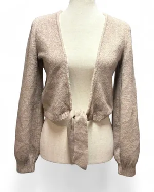 Abercrombie & Fitch Womens XS Tan‎ Reversible Tie Balletcore Cropped Cardigan thumbnail 1