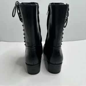 Bussola Black Leather Mid Calf Boots Size 39 thumbnail 5