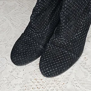 Aerosoles vital sign heel rest leather black eyelet heeled ankle booties boots 8 thumbnail 3