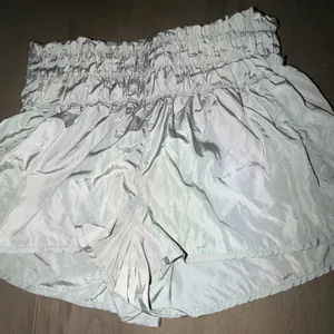 FP Movement by Free People Iridescent Light Silver Ruffle-Waist Athletic Shorts thumbnail 3