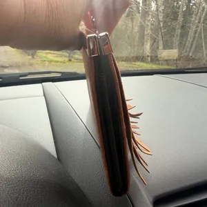 Fringed Tan Clutch Wallet Brown thumbnail 8